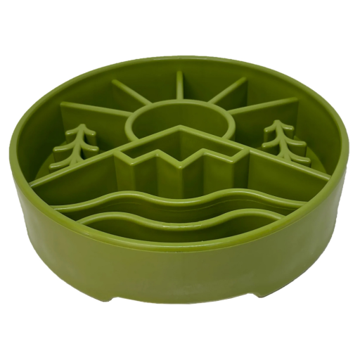SodaPup - Green Great Outdoors Design EBowl Enrichment Slow Feeder Bowl for Dogs