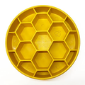 SodaPup Honeycomb Design eBowl Enrichment Slow Feeder Bowl for Dogs Yellow