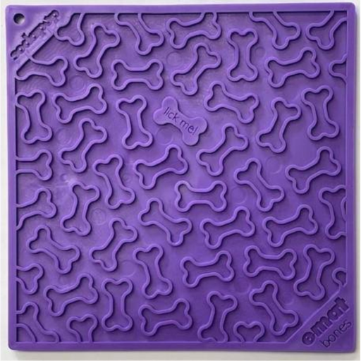 SodaPup Bones Design eMat Enrichment Lick Mat Purple